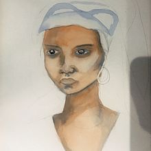 Mi Proyecto del curso: Retrato ilustrado en acuarela.  project by Eleonora Lemo Estrada - 03.09.2020