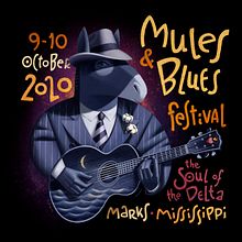 Mules'n'Blues festival. Ilustração tradicional projeto de David de Ramón - 01.01.2020