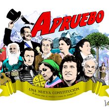 APRUEBO Una Nueva Constitución. Hecha por el Pueblo y para el Pueblo. Ein Projekt aus dem Bereich Kunstleitung, Collage, Digitales Design, Digitale Illustration, Fotoretuschierung, Bildende Künste, Grafikdesign, Traditionelle Illustration und Urban Art von Lokopanxo Art - 09.03.2020