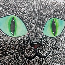 Gato negro en acuarela . Drawing, and Watercolor Painting project by Daniela Rozo Mora - 02.12.2017