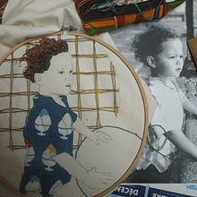 My project in Creation of Embroidered Portraits course. Un projet de Broderie de Hélène Io - 12.03.2020