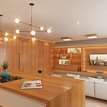 Modern Kitchen and Living - My first interior project. Arquitetura de interiores, e Design de interiores projeto de marinacfragoso - 13.03.2020