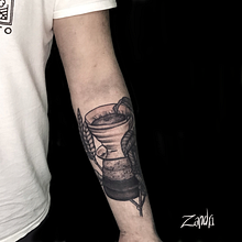 El buen café. Un proyecto de Diseño de tatuajes de Sandra Marín Rodríguez - 12.03.2020