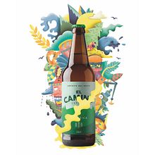 Cartel publicitario para Cerveza El Camino (Santander). Projekt z dziedziny Trad, c, jna ilustracja, Ilustracja c, frowa i Grafika wektorowa użytkownika Alvaro García Rodríguez - 07.03.2020