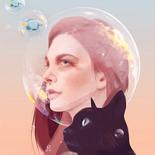 Adriana Protected - Adriana Unprotected . Arte plastice, Desen de portret, Direcția artistică & Ilustrație digitală de Sara Vera Lecaro - 03.14.2020