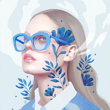Creatief meisje. Een project van Communicatie,  Artistieke tekening,  Portrettekening,  Art direction, Redactioneel ontwerp, Digitale illustratie y Digitale marketing van Sara Vera Lecaro - 14.03.2020