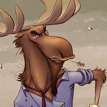 Cowboy Moose. Drawing, Character Design, Traditional illustration, and Digital Illustration project by Rafa Gámez - 03.15.2020