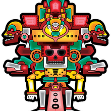 Guerrero del Mictlan Ein Projekt aus dem Bereich Kreativität, Design, Design von Figuren, Traditionelle Illustration und Vektorillustration von Barhlo - 08.10.2019