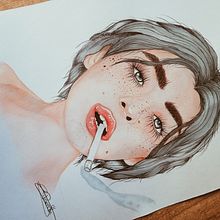 Mi Proyecto del curso: Retrato ilustrado en acuarela.  projeto de eva_parrillaromero - 16.07.2019