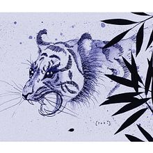 Mi Proyecto del curso: tigre en tinta china. Un progetto di Illustrazione tradizionale, Belle arti, Disegno e Illustrazione con inchiostro di Steffany Cornou - 18.03.2020