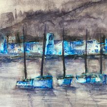 Luna llena. Ilustração tradicional, e Pintura em aquarela projeto de Acme 66 Estudio Creativo - 24.03.2020