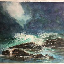 Rompe olas. Ilustração tradicional, e Pintura em aquarela projeto de Acme 66 Estudio Creativo - 24.03.2020