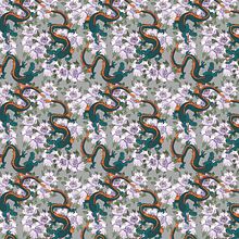 Flower and dragon pattern. Pattern Design project by Tatiana Roscani - 03.24.2020