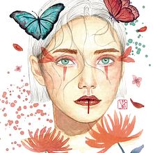 Mi Proyecto del curso: Retrato ilustrado en acuarela. Creativit, Drawing, Pencil Drawing, Artistic Drawing, Portrait Drawing, Digital Drawing, Realistic Drawing, Traditional illustration, and Watercolor Painting project by Nerwen Earwen - 03.25.2020