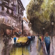 Mi Proyecto del curso: Paisajes urbanos en acuarela. Arte urbana projeto de Paula Juan - 25.03.2020