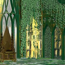 First attempts of rendering for the Garden room sketches of Bluebeard's castel in Teatro La Fenice. 3D, Modelagem 3D, Ilustração arquitetônica, Design de cenários, e Concept Art projeto de Olimpia Russo - 25.03.2020