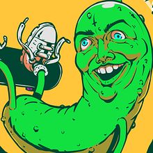 Sr. Pepino and Chilli Man by MeFO. Un proyecto de Cómic, Dibujo, Dibujo de Retrato, Dibujo digital, Diseño, Diseño de carteles, Ilustración tradicional, Ilustración digital, Ilustración infantil y Serigrafía de Miguel Francisco Offidani - 25.03.2020