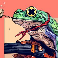 CHILLING IN THE POND / BAKER PARROT HAT. Traditional illustration, and Digital Illustration project by Dani Blázquez - 04.08.2020