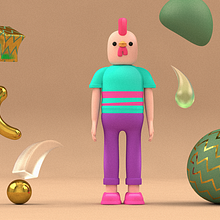 My project in Design of Characters in Cinema 4D: from the Sketch to 3D Printing course. Un proyecto de Diseño de personajes 3D de Adel Bakir - 26.03.2020