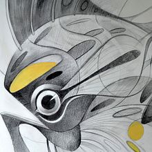 Bestia-pez sobre banco. Un proyecto de Bellas Artes, Dibujo a lápiz y Diseño de interiores de JORGE LEWIS - 26.03.2020