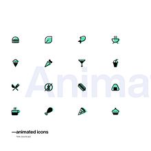 — Animated food icons free. 2D Animation, Graphic Design, Interactive Design, and UX / UI project by nora.arnone - 03.27.2020