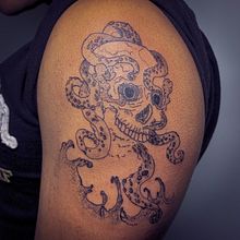 Mi Proyecto del curso: Tatuaje para principiantes (Skull Kraken). Street Art, Tattoo Design, and Traditional illustration project by Jesús Serrano - 03.27.2020