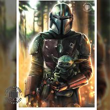 The Mandalorian And The Child - Ilustraciòn . Drawing, Artistic Drawing, and Realistic Drawing project by Mariano Mattos - 03.27.2020