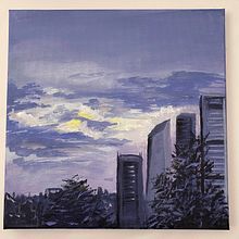 Acrílico. Artistic Drawing, Traditional illustration, L, scape Architecture, Acr, and lic Painting project by Elenita EG - 03.28.2020