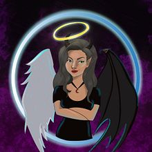 Angel & Demonio. Drawing, Digital Drawing, Traditional illustration, and Digital Illustration project by Karen Tatiana Gonzalez Galindo - 03.29.2020