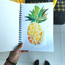 Pineapple 🍍  Ein Projekt aus dem Bereich Aquarellmalerei von Gia Rațiu - 18.03.2020