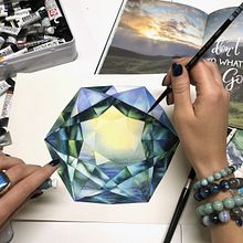 Gemstone watercolor paintings. Un progetto di Pittura ad acquerello di Татьяна Самойленко - 29.03.2020