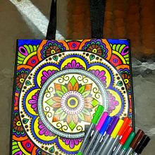Bolsita mandala pintada con rotuladores 🌈 . Arts, and Crafts project by Erika Mariel Vásquez Ramos - 03.30.2020