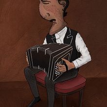 El bandoneonista.. Traditional illustration project by Victoria Arce - 03.30.2020