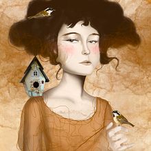 Nuevo proyecto con PROCREATE de @gemagemación "Dama pajarillo". Digital Illustration project by Gema Alvaro - 03.30.2020