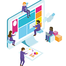Ilustraciones vectoriales para sitios web. Un projet de Illustration numérique de Rocio Perez - 31.03.2020