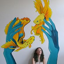 Timelapse wallpainting. Acr, lic Painting, and Painting project by Margreet Rijlaarsdam - 02.20.2020