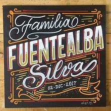 Letrero familiar - Fuentealba Silva. Caligrafia, H, Lettering, e Lettering projeto de Luis Rojas Villarroel - 05.03.2019