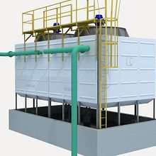 Torre de enfriamiento de aguas de procesos. 3D, 3D Design & Industrial Design project by Sergio Cossani - 08.01.2014