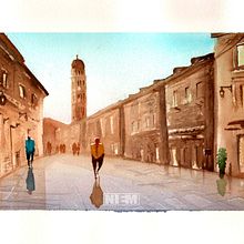 Mi Proyecto del curso: Paisajes urbanos en acuarela. Fine Arts project by Ariel Nieme - 04.01.2020