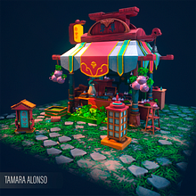 Modelado 3D tienda asiatica. Un proyecto de 3D y Modelado 3D de Tamara Alonso Guerra - 01.04.2020