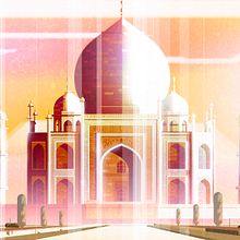 Illustración del monumento funerario Taj Mahal. Architectural Illustration project by Sergio Picazo Ferro - 04.02.2020
