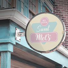 Sweet Mel's Branding & Identity of American 50' Restaurant. Br, ing, Identit, Digital Drawing, Logo Design, Traditional illustration, Vector Illustration, Creative Consulting, Graphic Design, and Digital Illustration project by García Muñoz - 04.02.2020