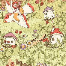 Mushroom House. Children's Illustration project by Angie Juanto - 04.02.2020