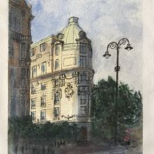 My project in Architectural Sketching with Watercolor and Ink course. Watercolor Painting project by Jacqueline - 04.02.2020