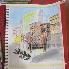 My project in Architectural Sketching with Watercolor and Ink course. Watercolor Painting project by bextabecc - 04.02.2020