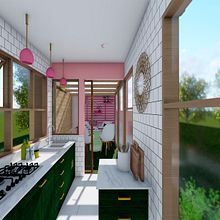 Vivienda en Contenedores. Un proyecto de Arquitectura, Diseño 3D y Diseño de interiores de Andrea Rubio Jaramillo - 03.04.2020