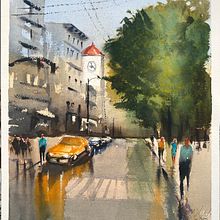 Mi Proyecto del curso: Paisaje urbano en acuarela. Un progetto di Belle arti di Olga Lucía Hurtado Gómez - 03.04.2020