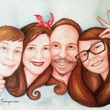 My family ❤️. Portrait Drawing, and Watercolor Painting project by Ana Madragoa - 03.18.2020