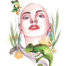 My project in Illustrated Portrait in Watercolor course.  project by Suhaila Moidunny - 04.04.2020