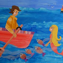 Mi Proyecto del curso: Ilustración de historias con papelLa Pincoya, leyenda chilena de la Isla de Chiloé. Collage, and Children's Illustration project by Carola Esquivel - 04.14.2020